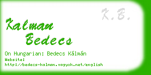 kalman bedecs business card