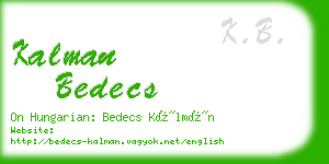 kalman bedecs business card